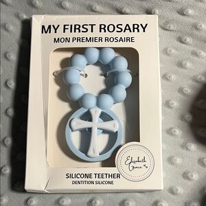 Blue Silicone Teether Rosary
